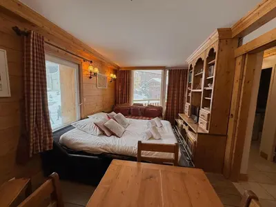 Un ou plusieurs lits dans un hébergement de l'établissement Appart 2 pièces idéal à Tignes, 5 pers, proche pistes et commodités - FR-1-641-101