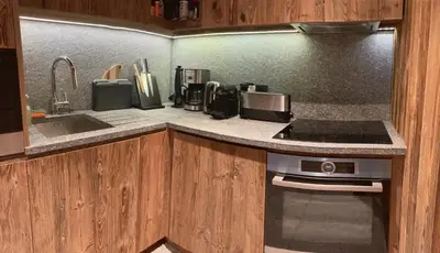 Cuisine ou kitchenette dans l'établissement Chalet Les Martin's 1