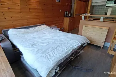Un ou plusieurs lits dans un hébergement de l'établissement Joli appartement situé à l'entrée du Val Claret