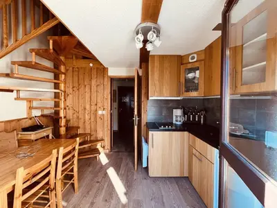 Cuisine ou kitchenette dans l'établissement Duplex 2 pièces pour 6 pers. à Vallandry - Animaux admis - FR-1-757-113