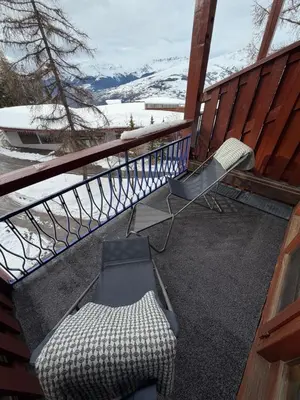 Balcon ou terrasse dans l'établissement Duplex arcs 1800 aux pieds des pistes
