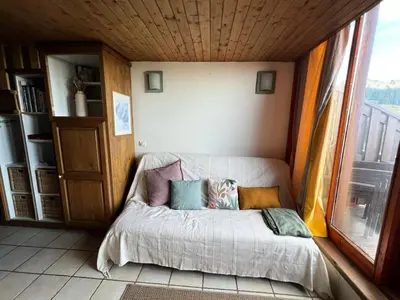 Un ou plusieurs lits dans un hébergement de l'établissement Résidence Aiguille Grive Bat I - Duplex pour 6 personnes à Arc 1800 dans le village de Charmettoger, skis aux pieds MAE-3621