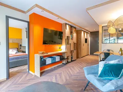 Un ou plusieurs lits dans un hébergement de l'établissement Appartement rénové avec wifi et animaux acceptés au cœur de Val-d'Isère - FR-1-694-366