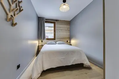 Un ou plusieurs lits dans un hébergement de l'établissement Résidence Maison Neuve - Appartement rénové·Pied des pistes·Balcon·Parking MAE-0391