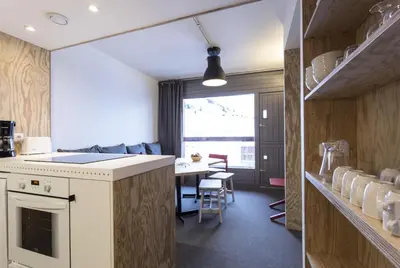 Cuisine ou kitchenette dans l'établissement Résidence Aiguille Rouge - Centre station Appartement 3 pièces 8 personnes MAE-4634