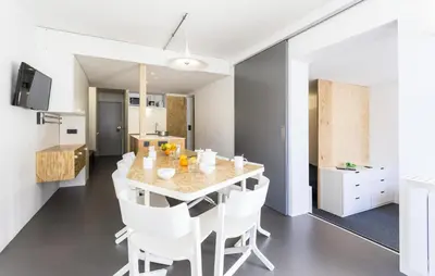 Cuisine ou kitchenette dans l'établissement Résidence Lauzieres - Appartement 3 pèces 7 personnes pied des pistes MAE-4754