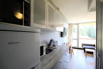 Cuisine ou kitchenette dans l'établissement Résidence Grand Arbois - Deux pièces 4/5 personnes centre station MAE-5204