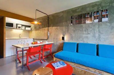 Coin salon dans l'établissement Résidence Lauzieres - Studio 5 personnes pied des pistes MAE-5224