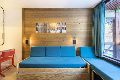 Coin salon dans l'établissement Résidence Lauzieres - Studio 5 personnes pied des pistes MAE-5244
