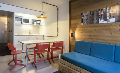 Cuisine ou kitchenette dans l'établissement Résidence Lauzieres - Studio 5 personnes pied des pistes MAE-5334