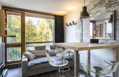 Coin salon dans l'établissement Résidence Grand Arbois - Deux pièces 4 personnes rénové centre station MAE-5394
