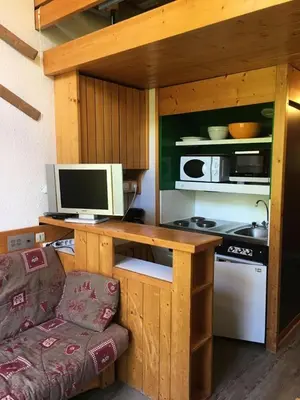 Cuisine ou kitchenette dans l'établissement Résidence Aiguille Grive 1 - Duplex mezzanine 5 personnes au calme MAE-5884