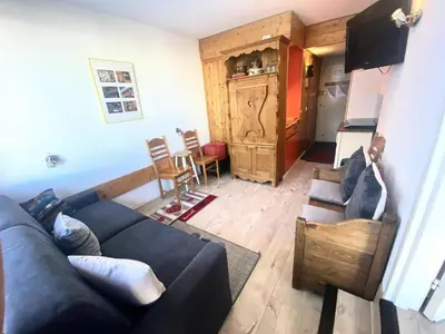 Coin salon dans l'établissement Résidence Grand Arbois - Deux pièces 4 personnes centre station MAE-6204