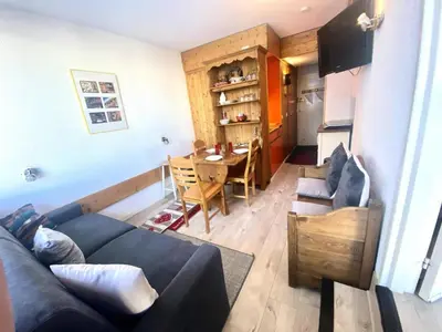 Coin salon dans l'établissement Résidence Grand Arbois - Deux pièces 4 personnes centre station MAE-6204
