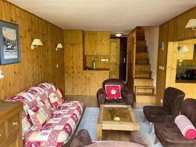 Coin salon dans l'établissement Résidence Aiguille Grive 3 - Appartement spacieux · Ski aux pieds · Balcon MAE-3954