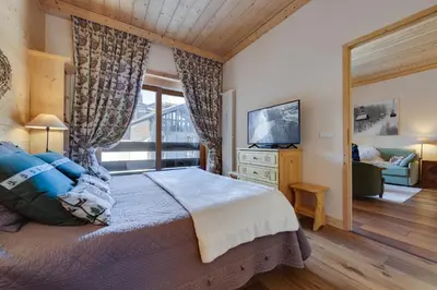 Un ou plusieurs lits dans un hébergement de l'établissement Appartement dans le centre de Val d'Isère