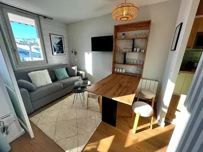 Coin salon dans l'établissement L'Edelweiss, 2050m La Plagne, F2 Haut de gamme
