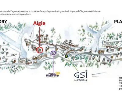 Plan de l'établissement Vallandry: Apt 2 pièces 34m², 4 pers, proche pistes et centre, casier à skis - FR-1-757-118