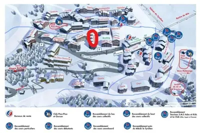 Plan de l'établissement 4-6 pers ski pieds Belle Plagne Les Gémeaux