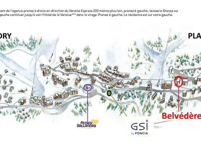 Plan de l'établissement Appartement 3 pièces pour 6 personnes à Plan Peisey, accès direct pistes - FR-1-757-121