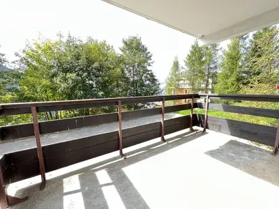 Balcon ou terrasse dans l'établissement Appartement 3 pièces pour 6 personnes à Plan Peisey, accès direct pistes - FR-1-757-121