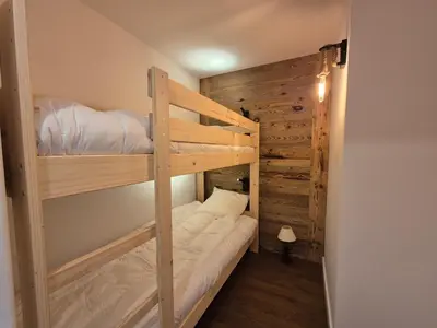 Un ou plusieurs lits dans un hébergement de l'établissement HVC B9 - Superbe 3 pièces, ski au pied - Tignes