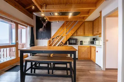 Cuisine ou kitchenette dans l'établissement Mountain Lover - Joli studio au pied des pistes