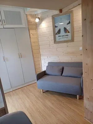 Coin salon dans l'établissement Très beau Studio au Centre de Tignes Val Claret