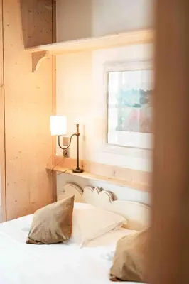 Un ou plusieurs lits dans un hébergement de l'établissement Arc 1950 - 2 bed ski-in ski-out with stunning views