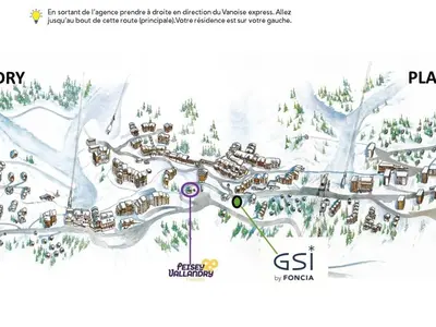 Plan de l'établissement Studio cosy pour 2 avec balcon à Plan Peisey - FR-1-757-130
