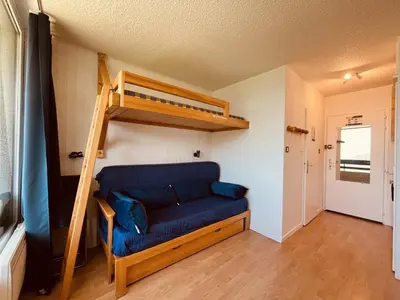 Cuisine ou kitchenette dans l'établissement Studio cosy pour 2 avec balcon à Plan Peisey - FR-1-757-130