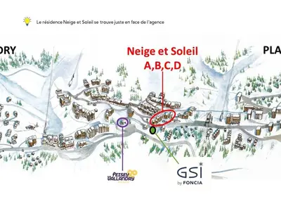 Plan de l'établissement Confortable appartement 6 pers, prox pistes, parking inclus - FR-1-757-131