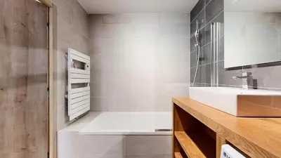 Salle de bains dans l'établissement Evasion Alpine - Vue imprenable & Confort Moderne