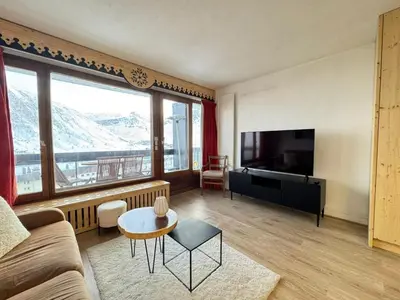 Télévision ou salle de divertissement dans l'établissement BEC452- Superbe 2 pièces, vue Lac - Tignes