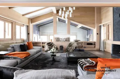 Coin salon dans l'établissement Chalet Licorne - Chalet de prestige au Belvédère MAE-3924