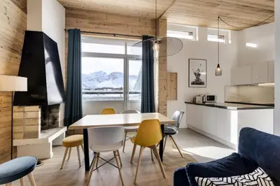 Cuisine ou kitchenette dans l'établissement Résidence Hameau De Toviere - Appartement confort et rénové · Proche des pistes MAE-8811