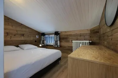 Un ou plusieurs lits dans un hébergement de l'établissement Résidence Hameau De Toviere - Appartement confort et rénové · Proche des pistes MAE-8811