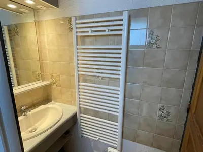 Salle de bains dans l'établissement Charmant duplex rénové, terrasse sud, 2 chambres, près des commerces - FR-1-464-240