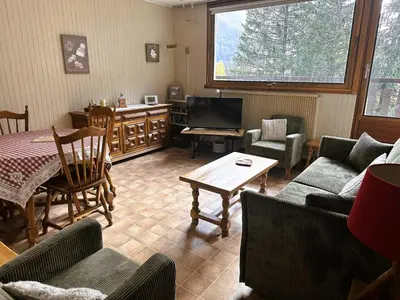 Coin salon dans l'établissement Spacieux appartement 6 pers, proche centre, animaux admis - FR-1-464-241