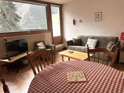 Coin salon dans l'établissement Spacieux appartement 6 pers, proche centre, animaux admis - FR-1-464-241