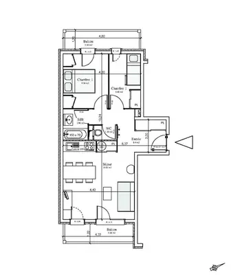 Plan de l'établissement Résidence Le Criterium - Résidence Le Critérium 3 Chalet C Appartement 9 MAE-4341