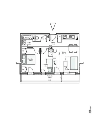 Plan de l'établissement Résidence Le Criterium - Résidence Le Critérium 3 Chalet A Appartement 2 MAE-4361