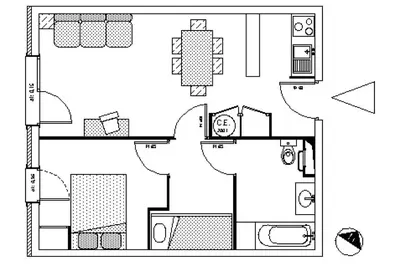 Plan de l'établissement Résidence Le Clos Vanoise - 2 Pièces pour 6 Personnes MAE-4431