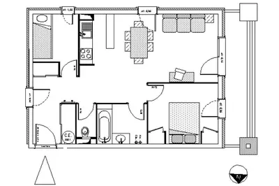 Plan de l'établissement Résidence Le Clos Vanoise - Appartement 3 pièces lumineux MAE-4551