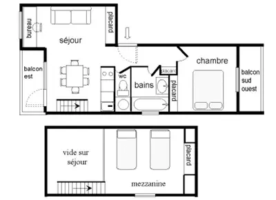 Plan de l'établissement Résidence Parrachee - 2 Pièces pour 6 Personnes MAE-4611