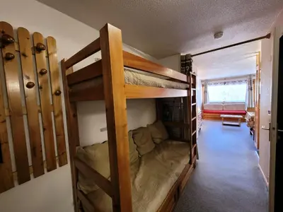 Un ou plusieurs lits dans un hébergement de l'établissement Résidence Albaron - Studio coin montagne - 4 personnes MAE-4711