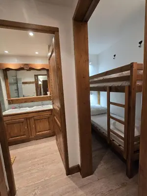 Un ou plusieurs lits dans un hébergement de l'établissement Bel appartement 4 pers, Tignes Le Lac