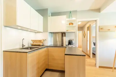 Cuisine ou kitchenette dans l'établissement Résidence Les Monarques - MONARQUES 515 MAE-0171