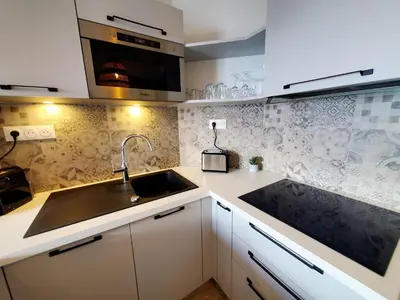 Cuisine ou kitchenette dans l'établissement L'Igloo, 2050m La Plagne, F2 Haut de gamme