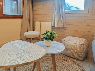 Coin salon dans l'établissement Le Nuage - 2050 Belle Plagne, F2 Ski aux pieds